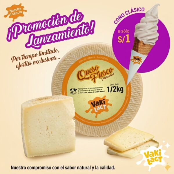 Queso Fresco Vakilact 1/2 kg.